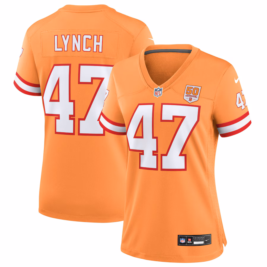 Women's Tampa Bay Buccaneers John Lynch Nike Creamsicle 50th Season Game Jersey - Jersey