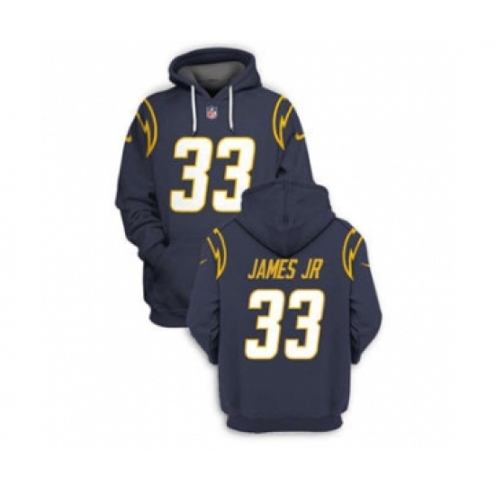 Men's Los Angeles Chargers #33 Derwin James JR 2021 Navy Pullover Football Hoodie - Jersey