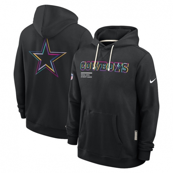 Men's Dallas Cowboys Black 2025 Crucial Catch Dri-FIT Hoodie - Jersey