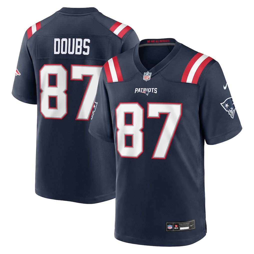 Men's New England Patriots Romeo Doubs Nike Navy Game Jersey - Jersey