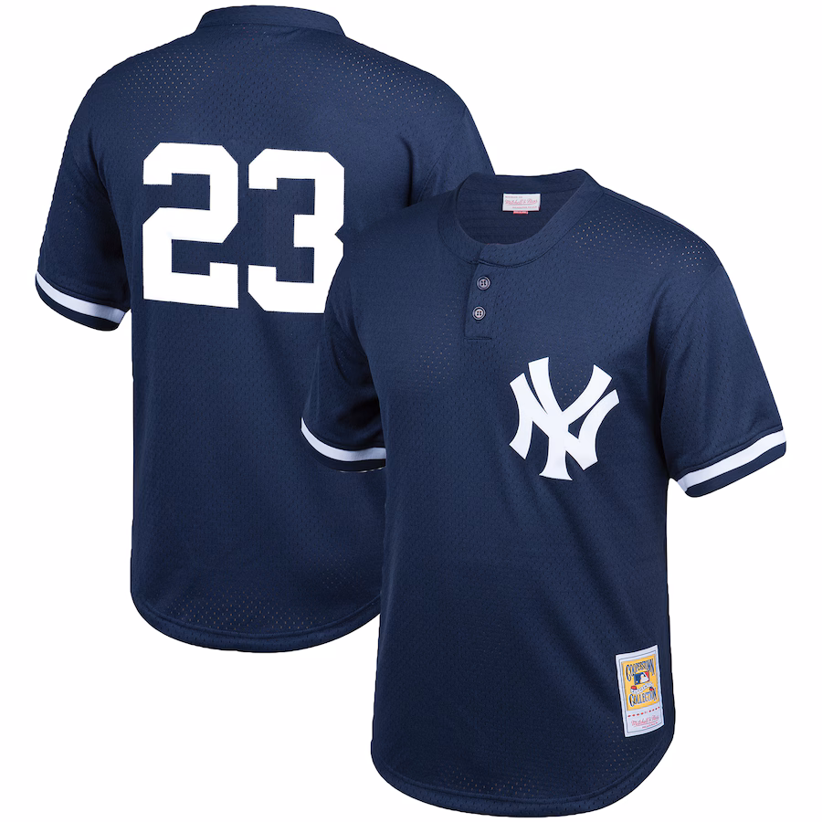 Men's New York Yankees Don Mattingly Mitchell & Ness Navy Cooperstown Collection Big & Tall Mesh Batting Practice Jersey - Jersey