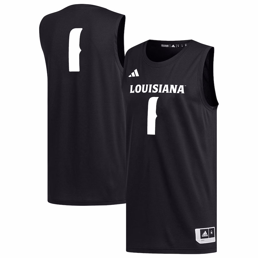 Men's adidas #1 Black Louisiana Ragin' Cajuns Replica Basketball Jersey - Jersey