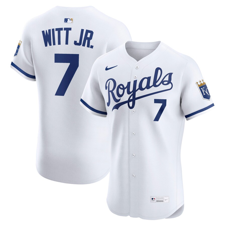Men's Kansas City Royals Bobby Witt Jr. Nike White Home Elite Player Jersey - Jersey