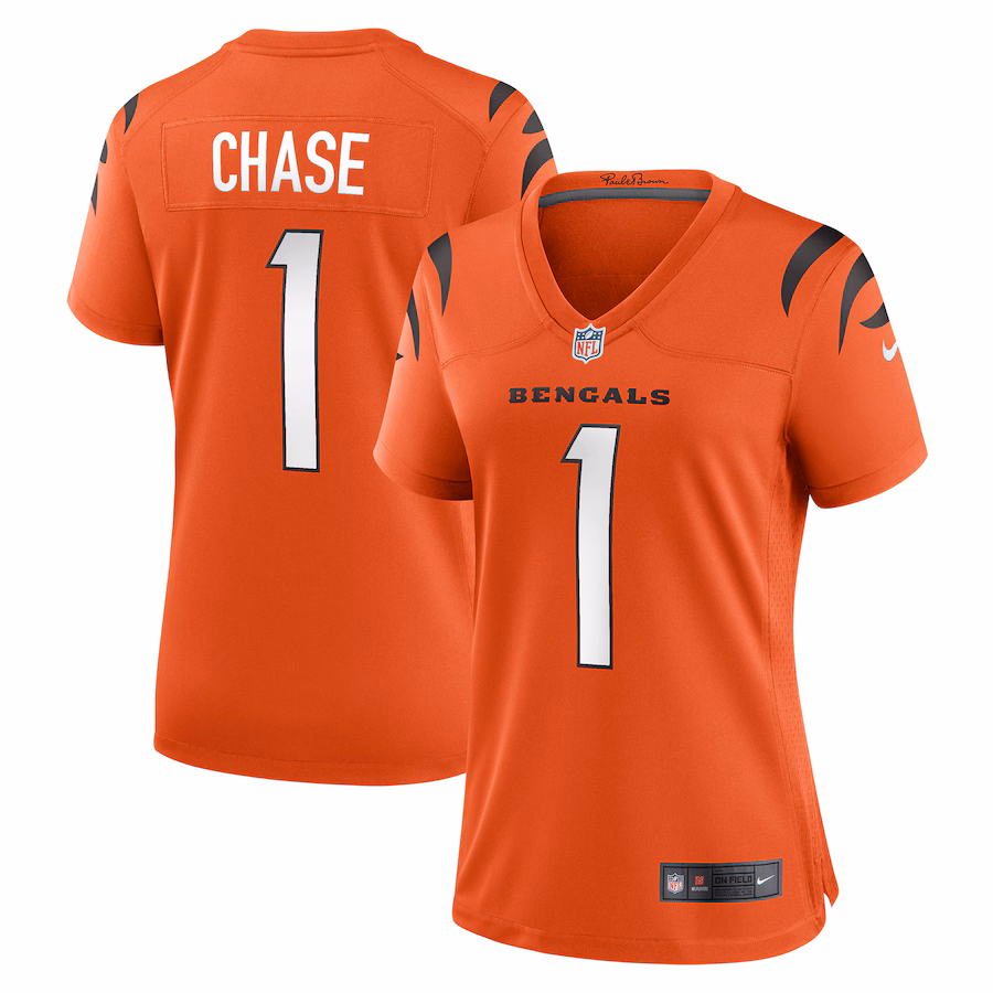 Women's Cincinnati Bengals Ja'Marr Chase Nike Orange Alternate Game Jersey - Jersey