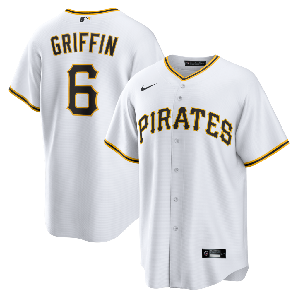 Men's Pittsburgh Pirates Konnor Griffin Nike White Home Replica Jersey - Jersey