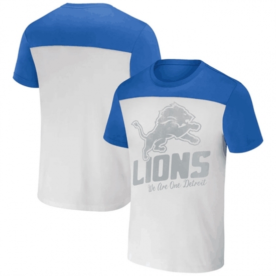 Men's Detroit Lions Cream Blue X Darius Rucker Collection Colorblocked T Shirt - Jersey