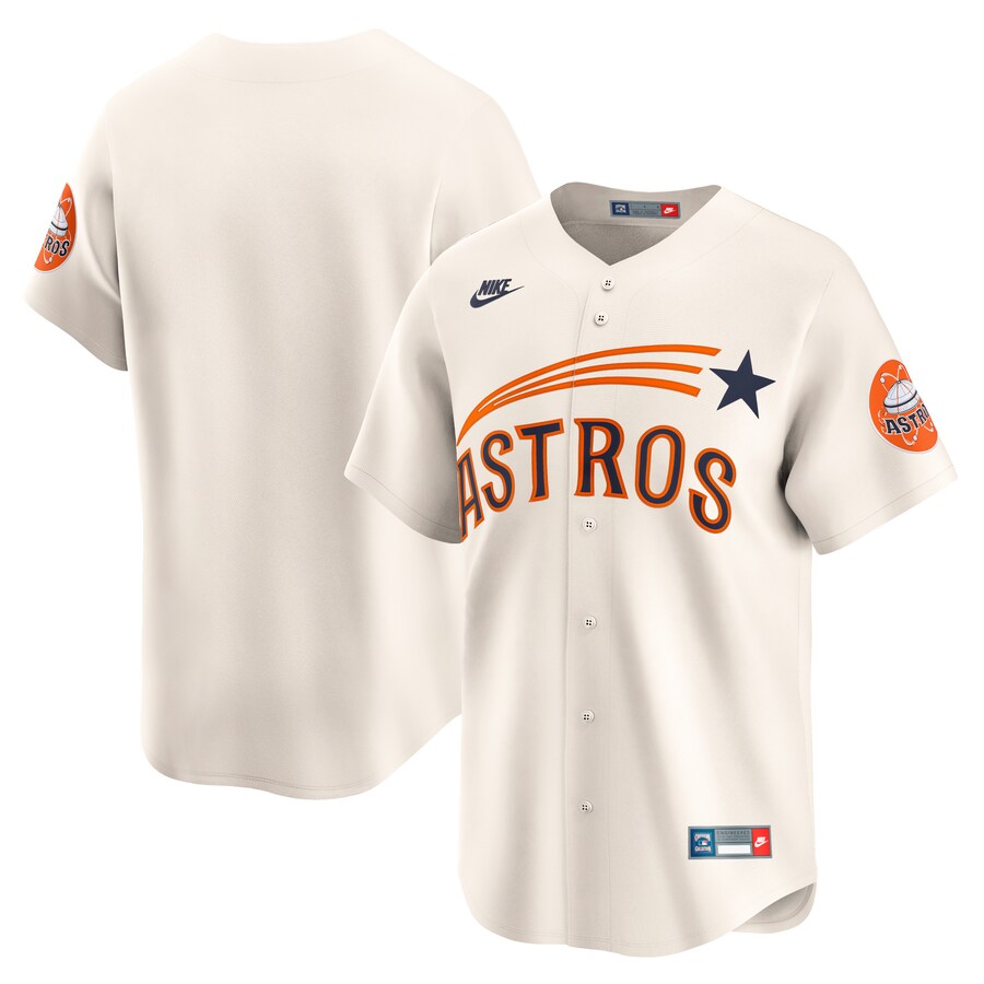 Men's Houston Astros Nike Cream Cooperstown Collection Limited Jersey - Jersey