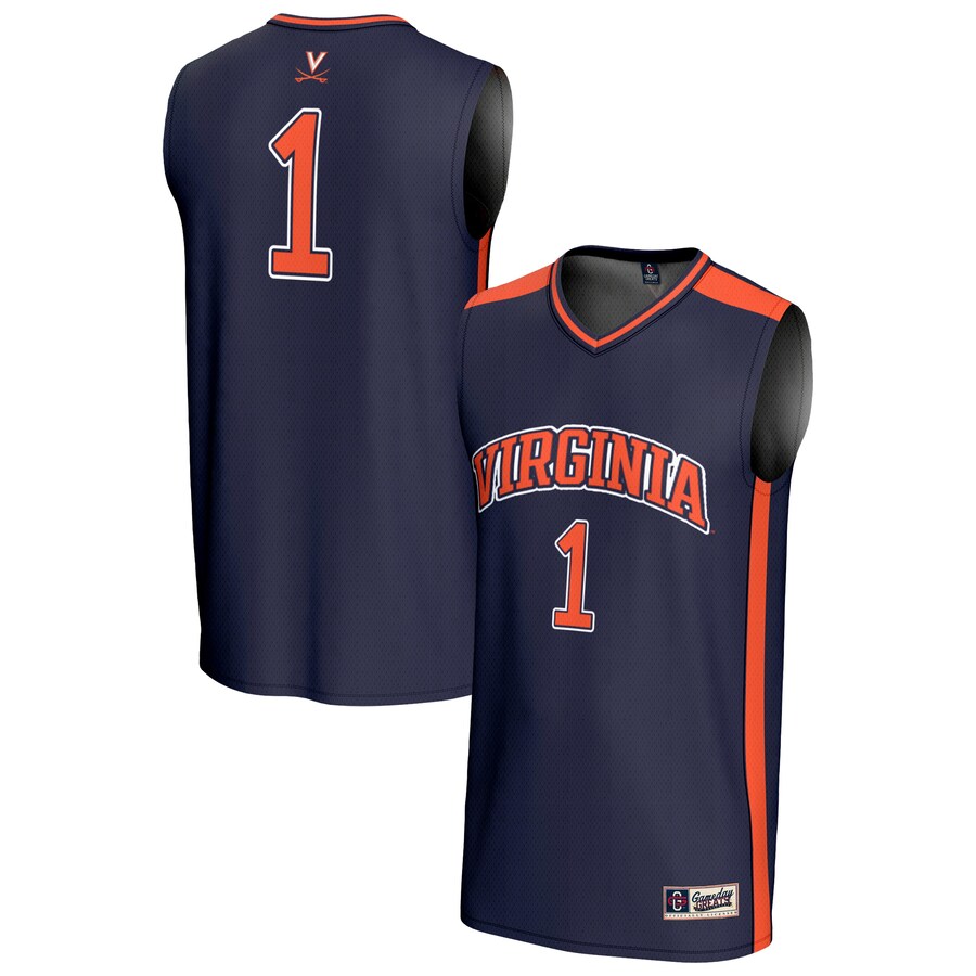 Unisex GameDay Greats #1 Navy Virginia Cavaliers Lightweight Basketball Fashion Jersey - Jersey