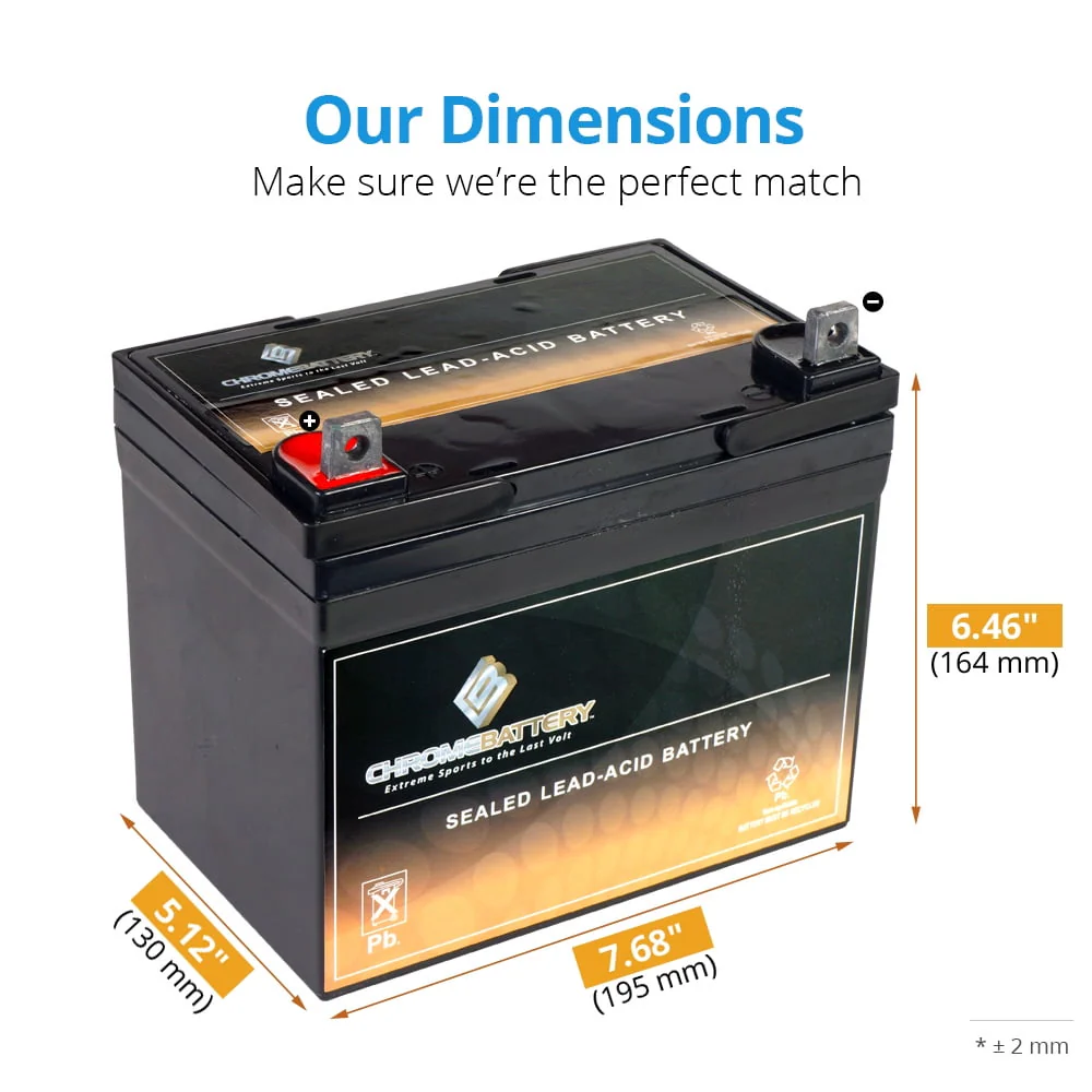 Chrome Battery 12V 35Ah Battery for Deere & Co. S92 Lawnmower