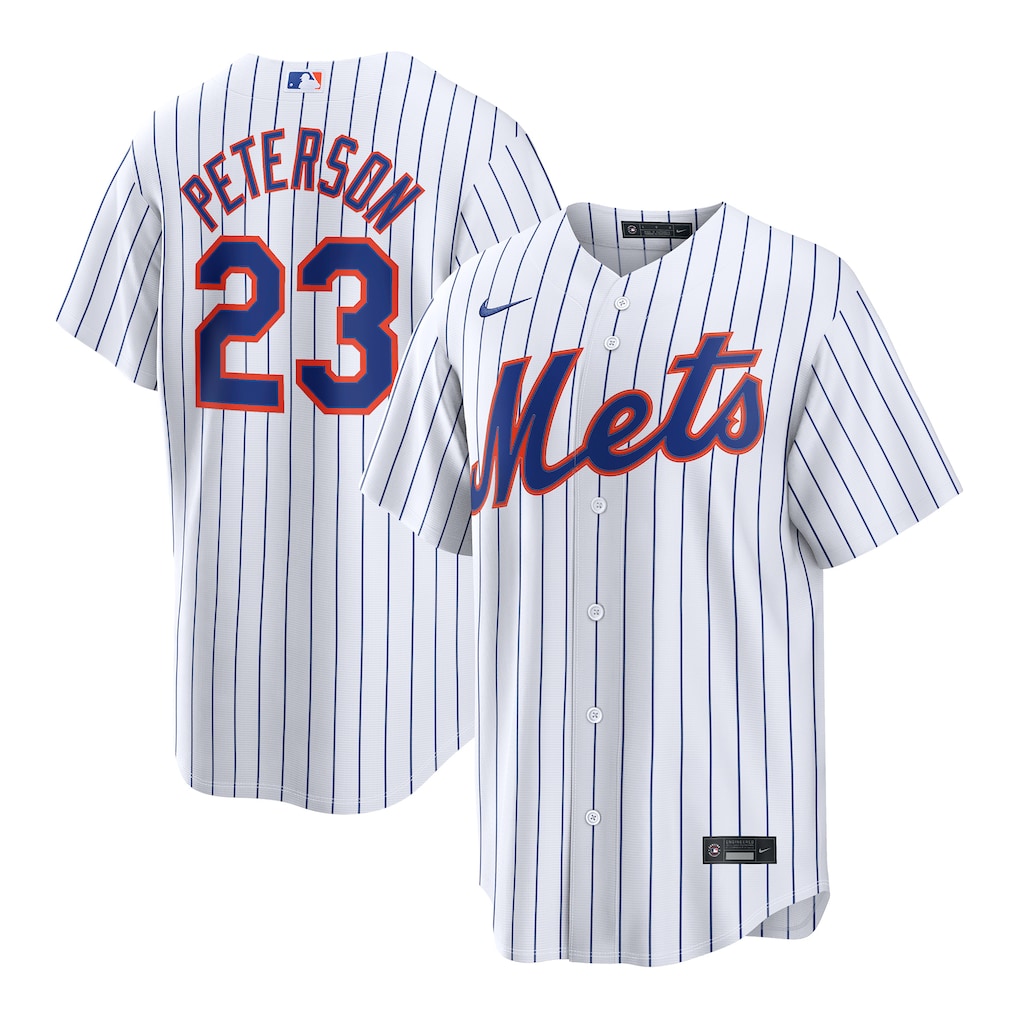 Men's New York Mets David Peterson Nike White Home Replica Jersey - Jersey