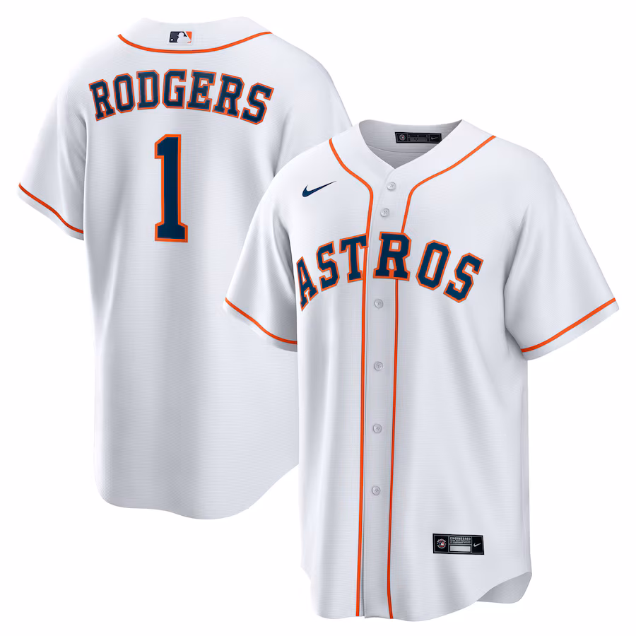 Men's Houston Astros Brendan Rodgers Nike White Home Replica Jersey - Jersey
