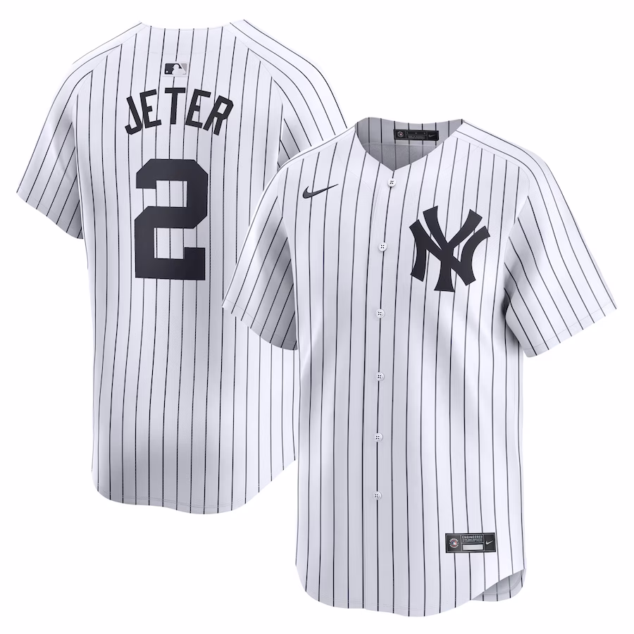 Men's New York Yankees Derek Jeter Nike White Home Limited Player Jersey - Jersey