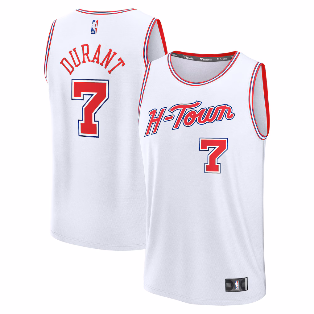 Youth Houston Rockets Kevin Durant Fanatics White 2025/26 City Edition Fastbreak Jersey - Jersey