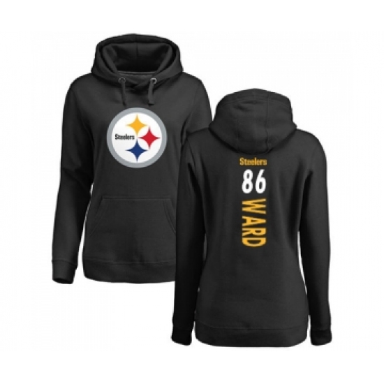 Football Women's Pittsburgh Steelers #86 Hines Ward Black Backer Pullover Hoodie - Jersey