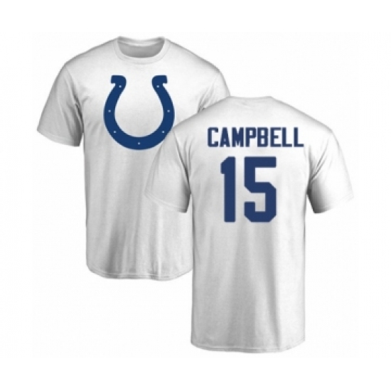 Football Indianapolis Colts #15 Parris Campbell White Name & Number Logo T-Shirt - Jersey