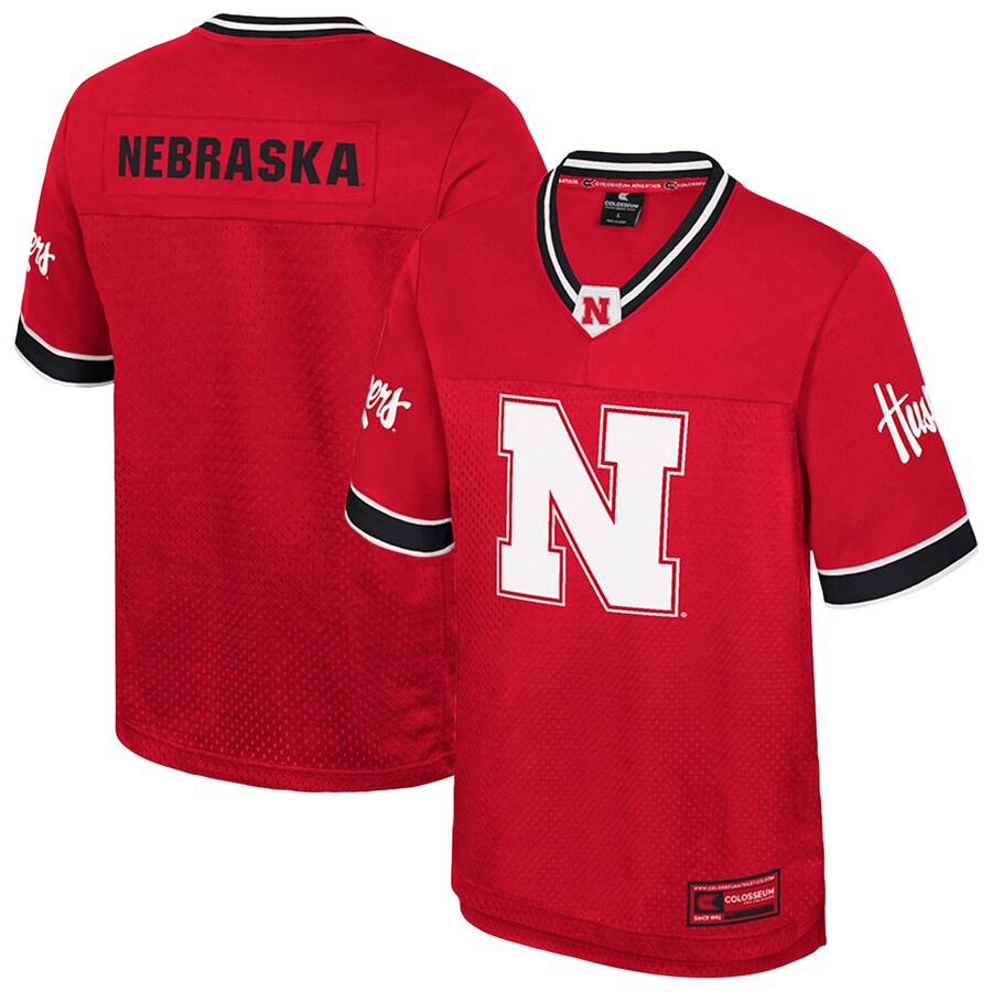 Men's Colosseum  Red Nebraska Huskers Nothing But The Hits Football Jersey - Jersey