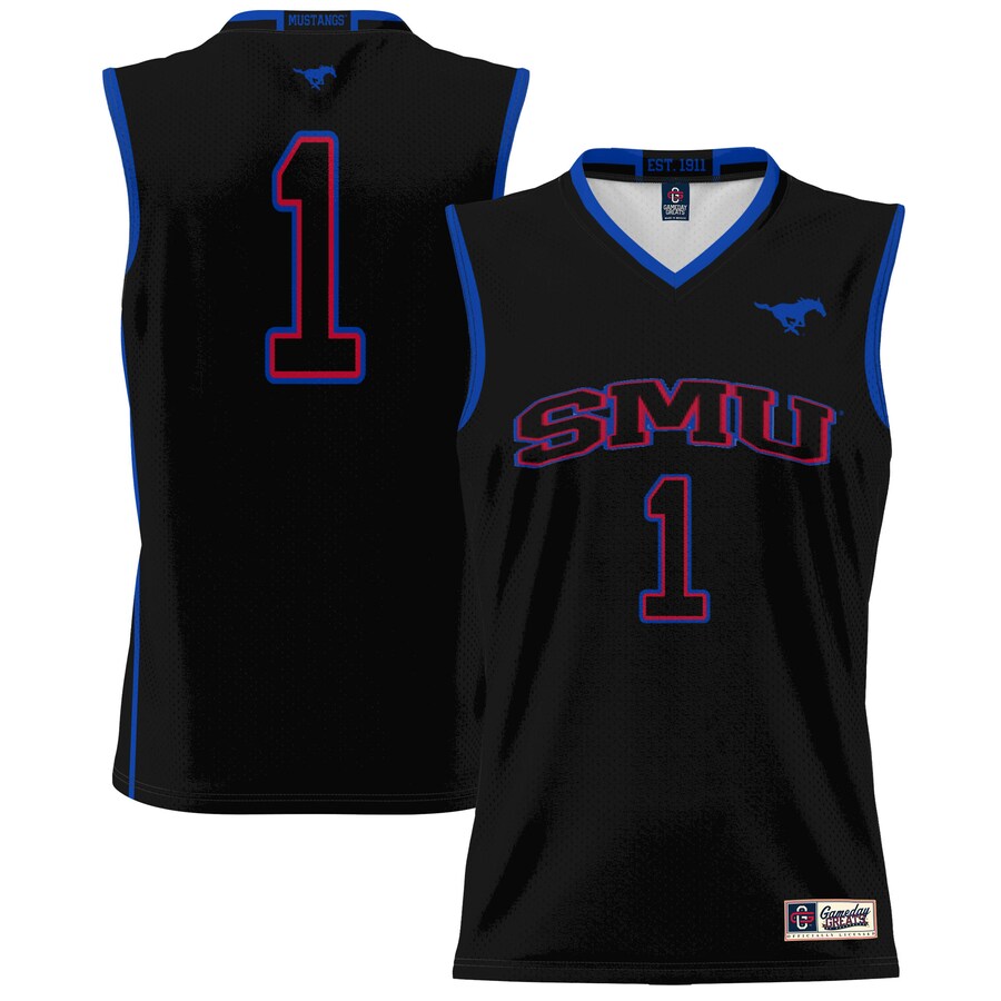 Unisex GameDay Greats #1 Black SMU Mustangs Lightweight Basketball Jersey - Jersey
