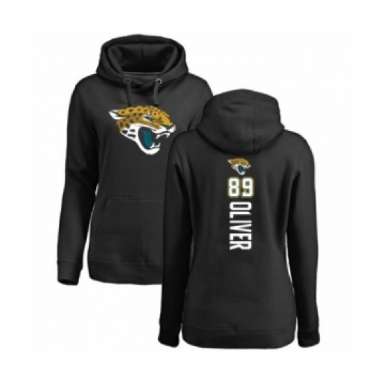 Football Women's Jacksonville Jaguars #89 Josh Oliver Black Backer Pullover Hoodie - Jersey