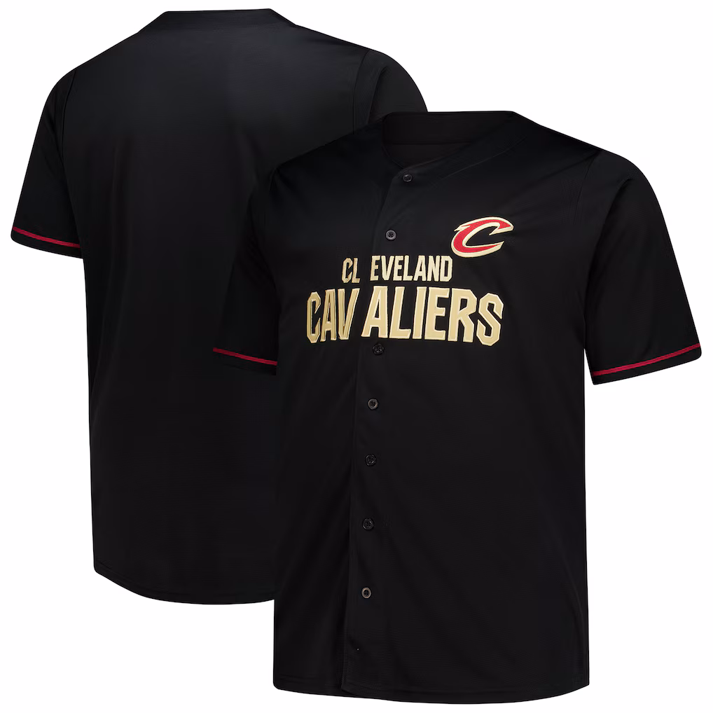 Men's Cleveland Cavaliers Fanatics Black Big & Tall Pop Full-Button Jersey - Jersey