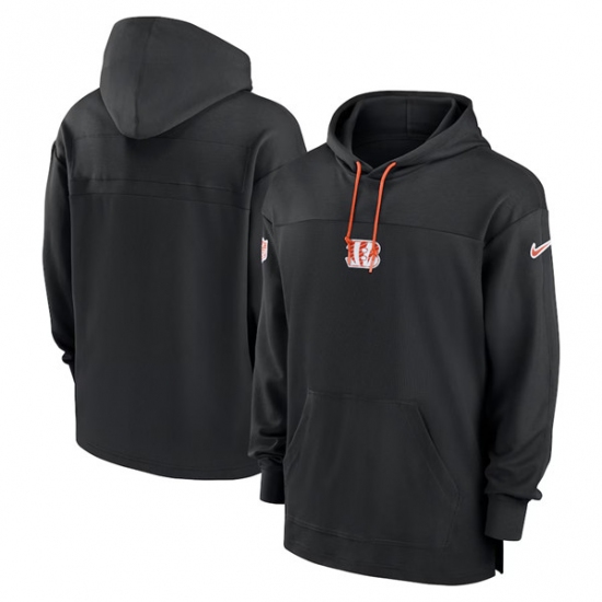 Men's Cincinnati Bengals Black Performance Pullover Hoodie - Jersey