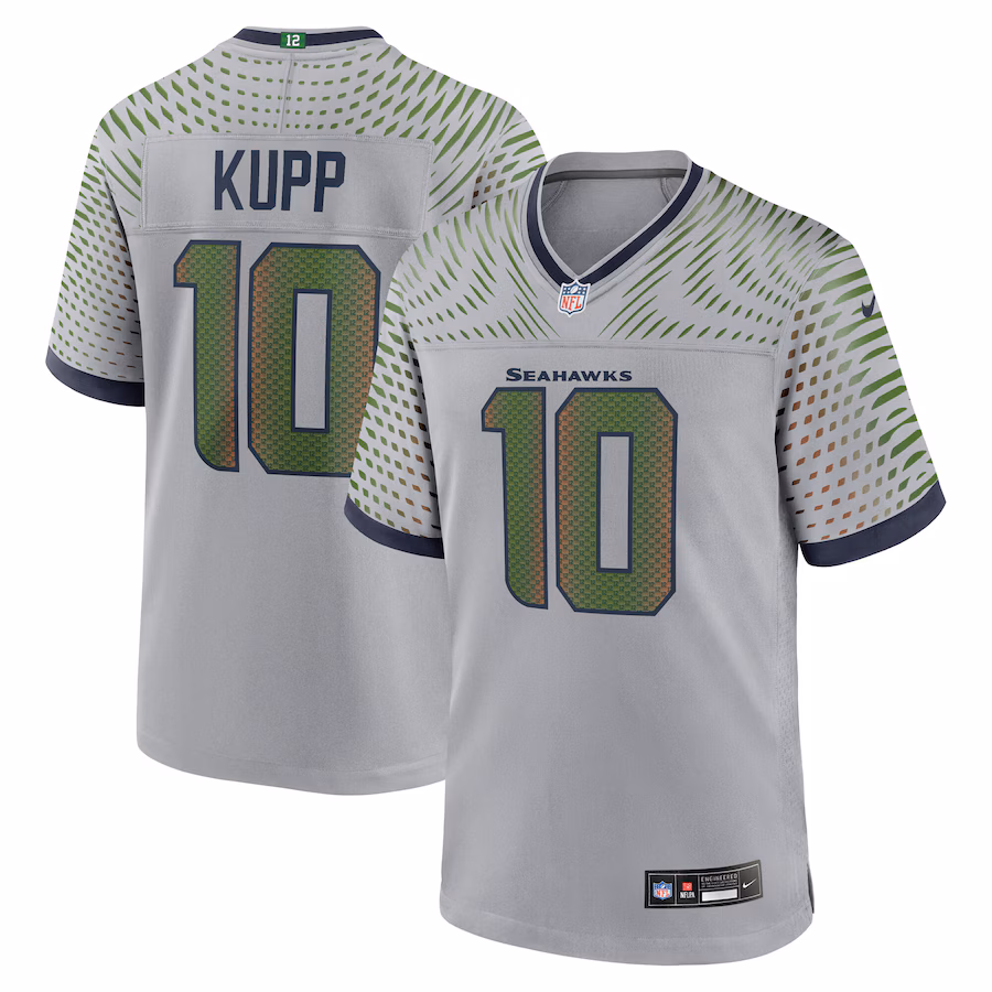 Men's Seattle Seahawks Cooper Kupp Nike Wolf Gray 2025 Rivalries Collection Game Jersey - Jersey