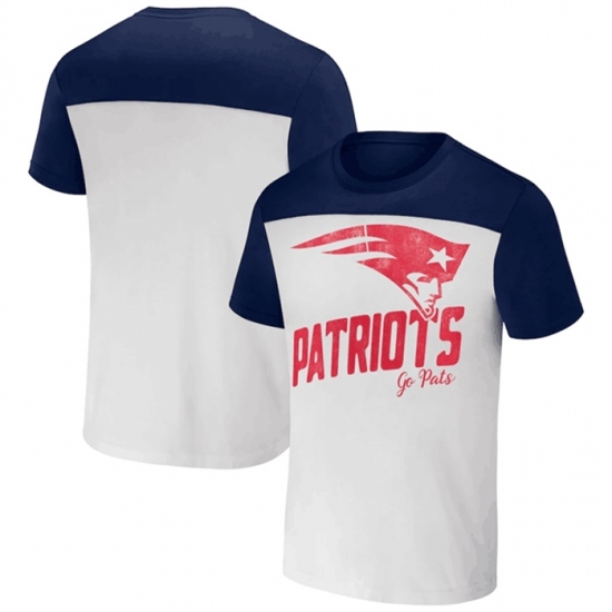 Men's New England Patriots Cream Navy X Darius Rucker Collection Colorblocked T Shirt - Jersey