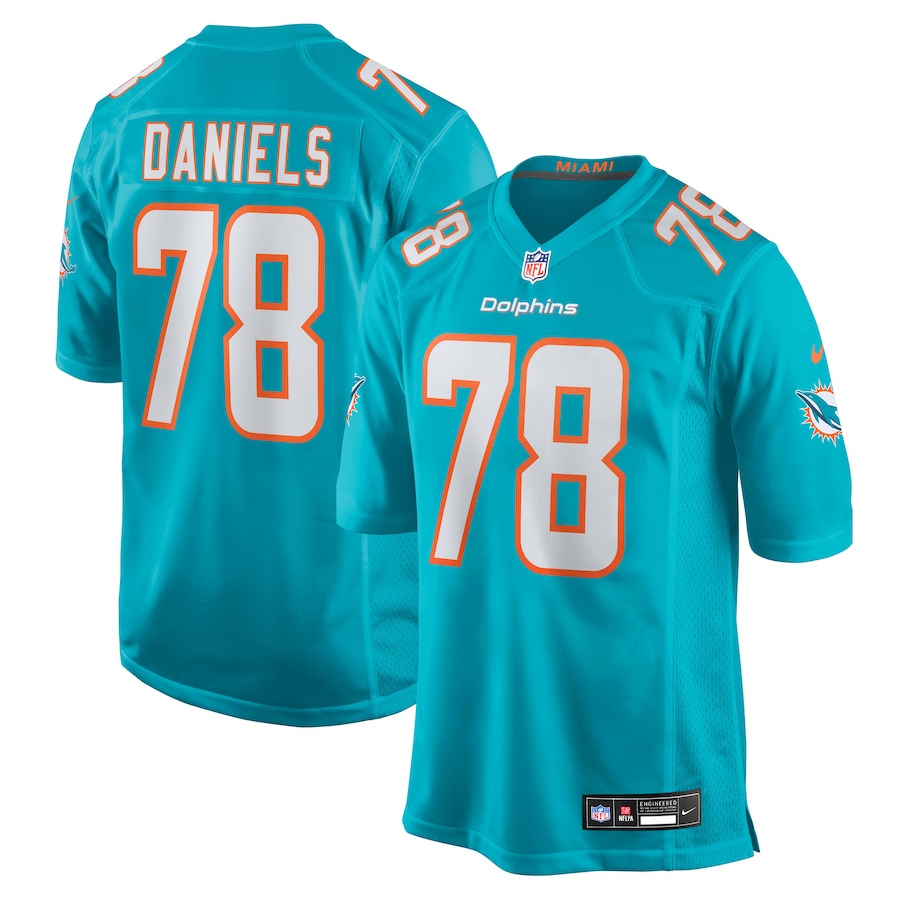 Men's Miami Dolphins James Daniels Nike Aqua Team Game Jersey - Jersey