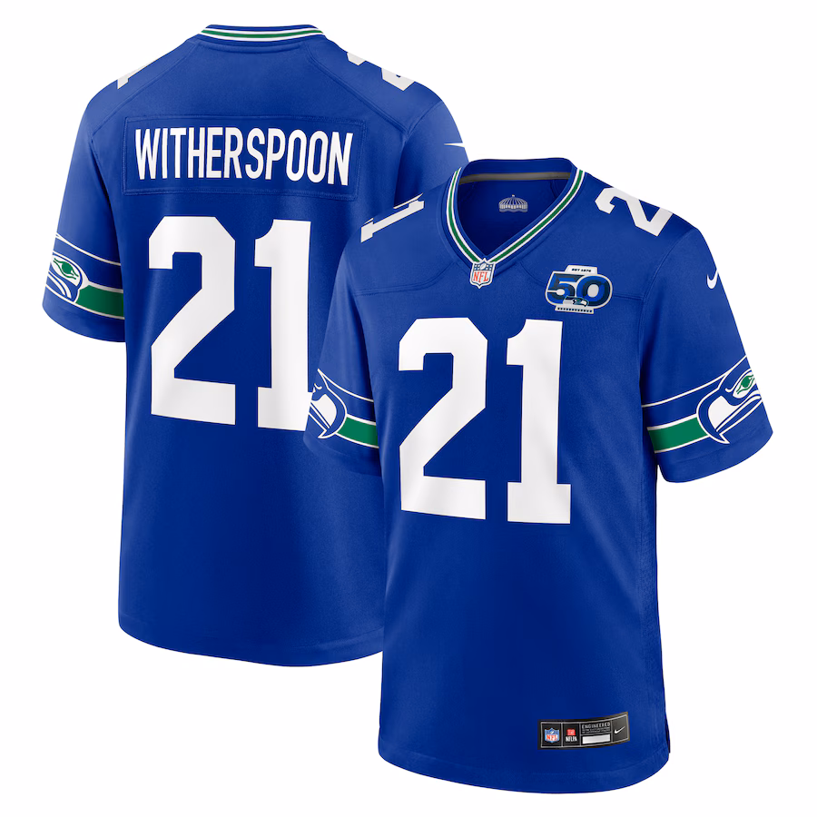 Men's Seattle Seahawks Devon Witherspoon Nike Royal Alternate 50th Season Game Jersey - Jersey