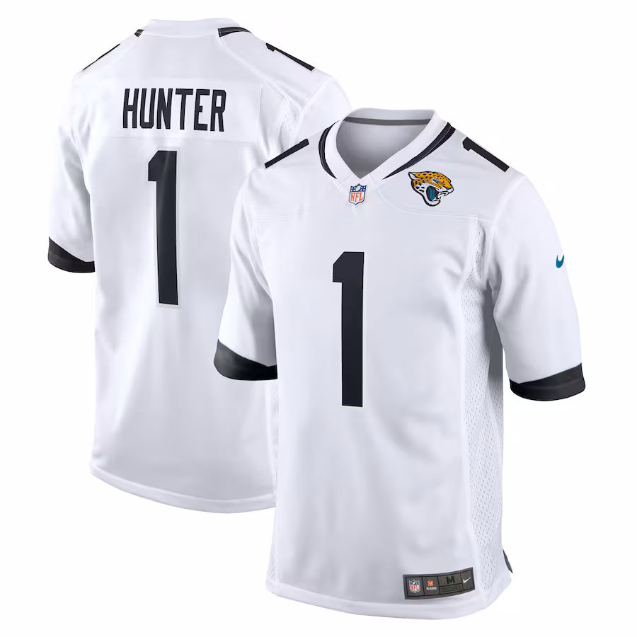 Men's Jacksonville Jaguars Travis Hunter Nike White 2025 NFL Draft First Round Pick Game Player Jersey - Jersey