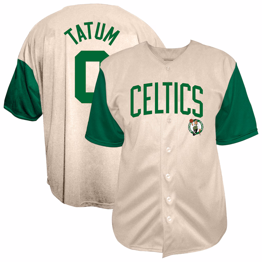 Men's Boston Celtics Jayson Tatum Fanatics Cream Baseball Jersey - Jersey