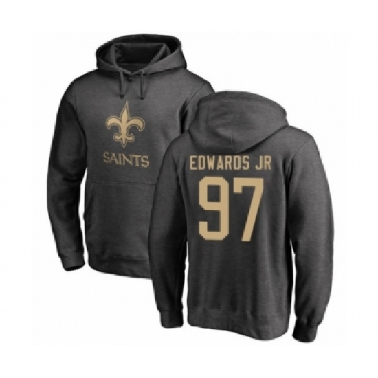 Football New Orleans Saints #97 Mario Edwards Jr Ash One Color Pullover Hoodie - Jersey