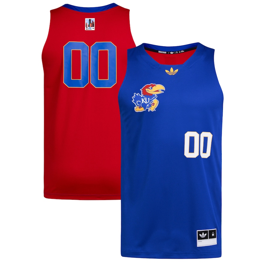 Men's adidas #00 Royal/Red Kansas Jayhawks Black History Month Basketball Jersey - Jersey