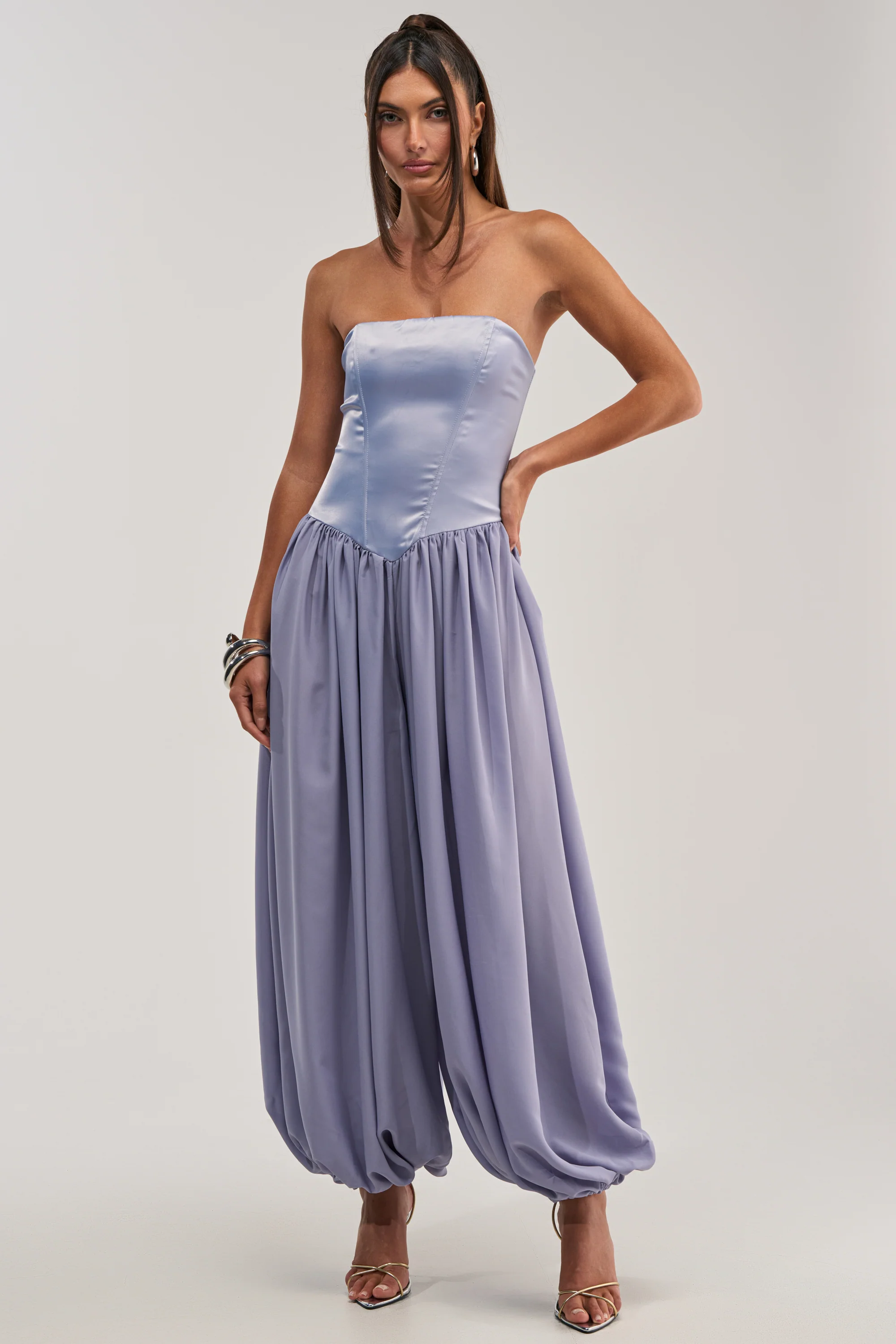 READ MY MIND STRAPLESS JUMPSUIT IN BLUE - Akira Wear