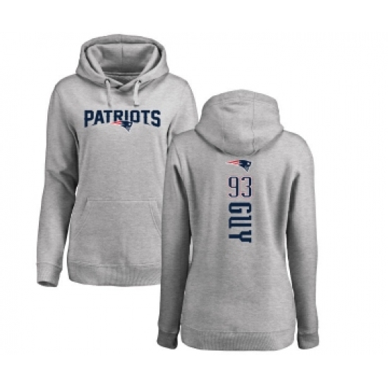 Football Women's New England Patriots #93 Lawrence Guy Ash Backer Pullover Hoodie - Jersey