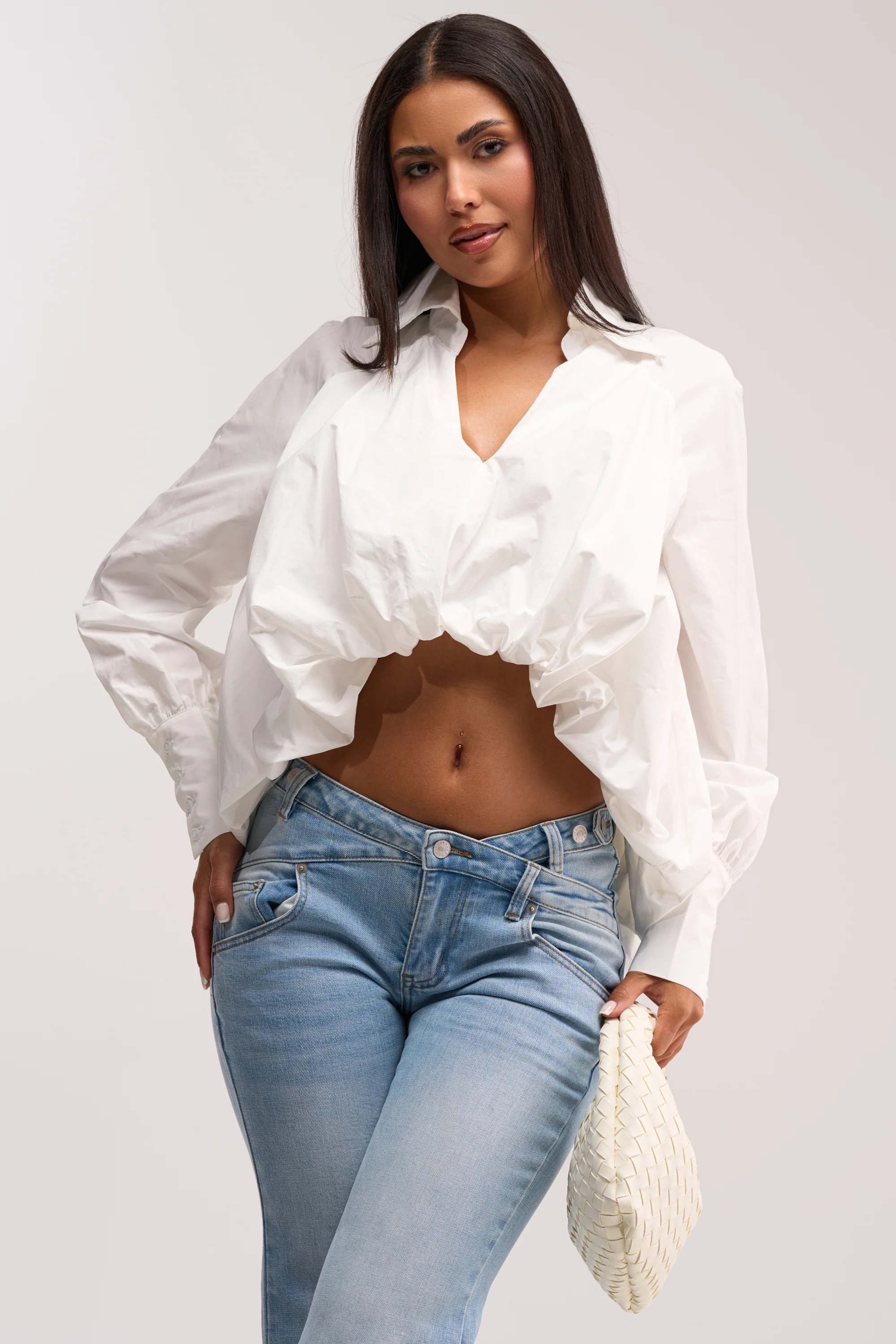 BEST BEHAVIOR HIGH LOW POPLIN TOP - Akira Wear