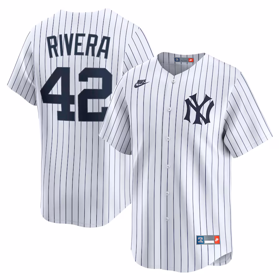 Men's New York Yankees Mariano Rivera Nike White Throwback Cooperstown Collection Limited Jersey - Jersey