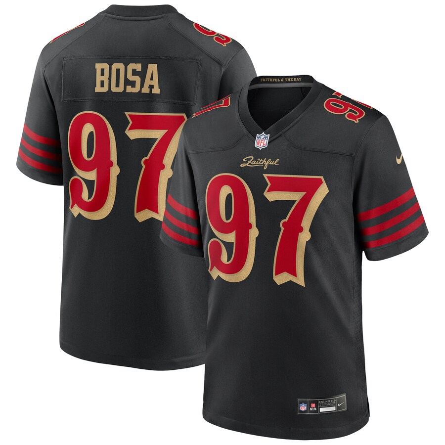 Men's San Francisco 49ers Nick Bosa Nike Black 2025 Rivalries Collection Game Jersey - Jersey