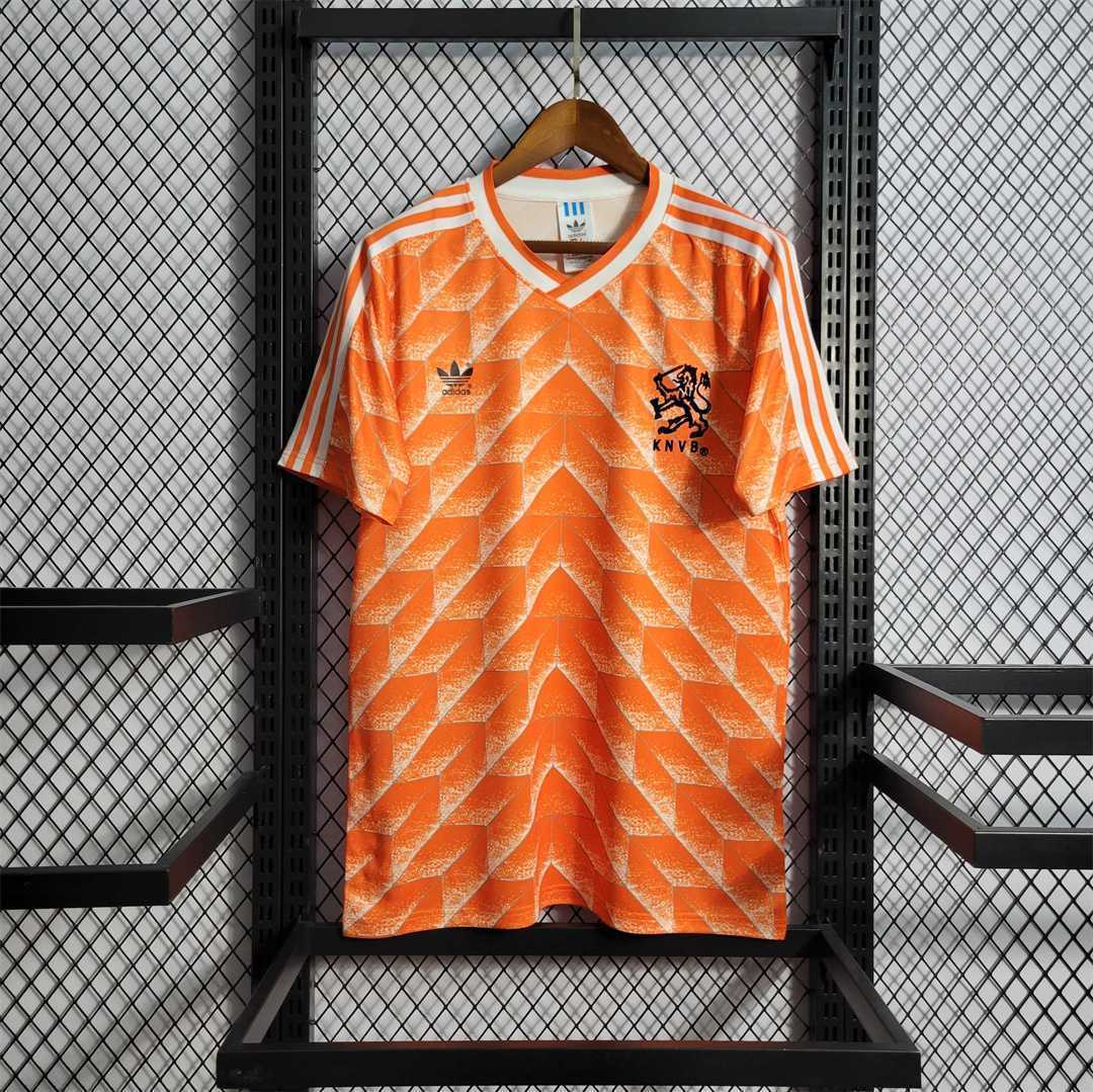 Netherlands Retro Jersey Custom Home Soccer Jersey 1988 - Jersey