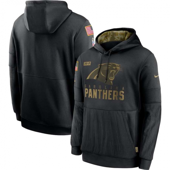 Men's NFL Carolina Panthers 2020 Salute To Service Black Pullover Hoodie - Jersey