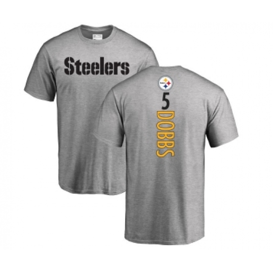 Football Pittsburgh Steelers #5 Joshua Dobbs Ash Backer T-Shirt - Jersey