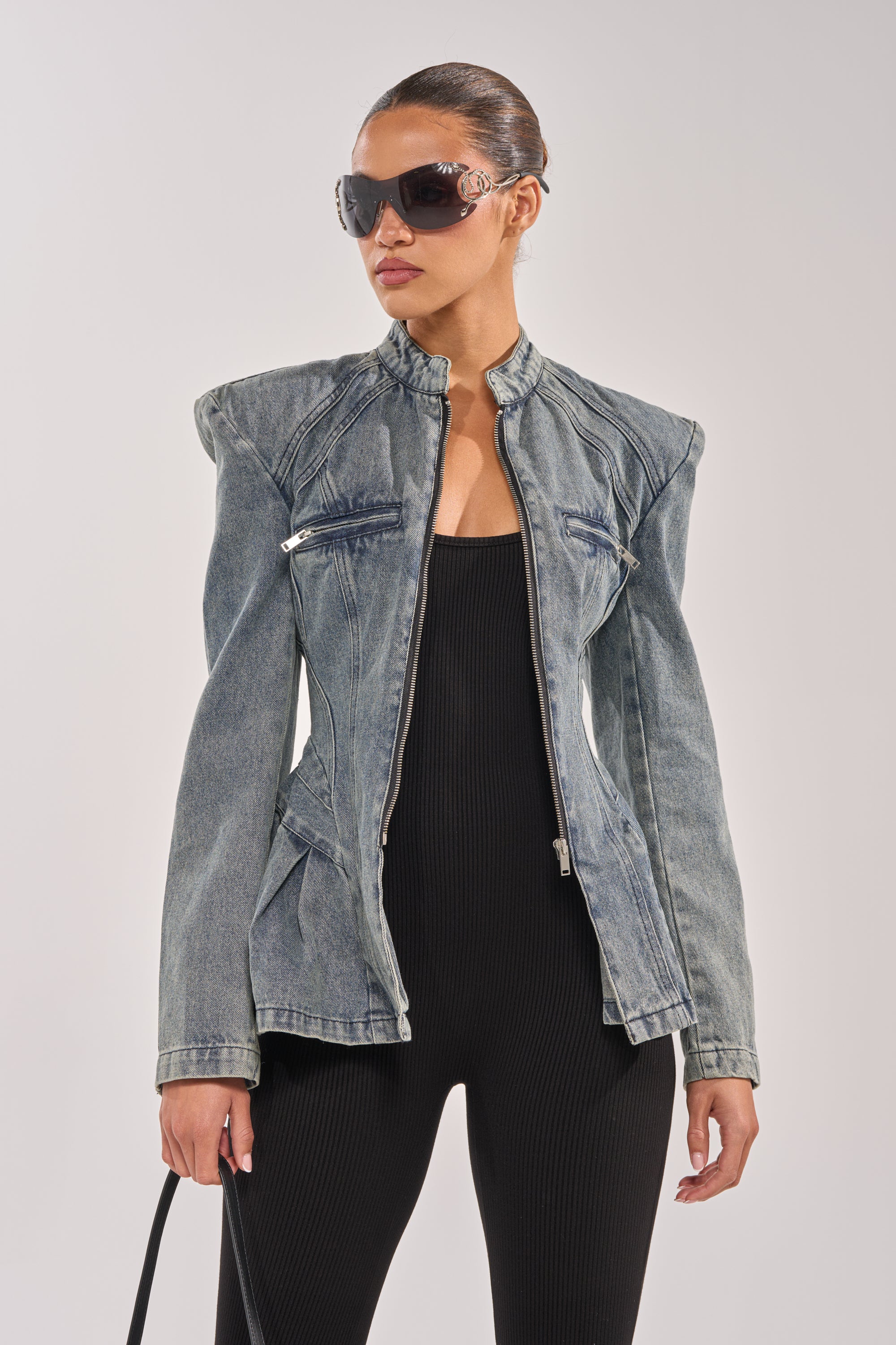MALLORCA PEPLUM DENIM JACKET - Akira Wear