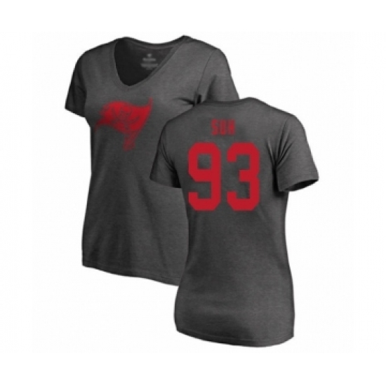 Football Women's Tampa Bay Buccaneers #93 Ndamukong Suh Ash One Color T-Shirt - Jersey