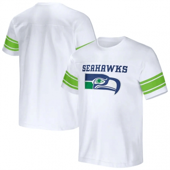 Men's Seattle Seahawks White X Darius Rucker Collection Football Striped T Shirt - Jersey