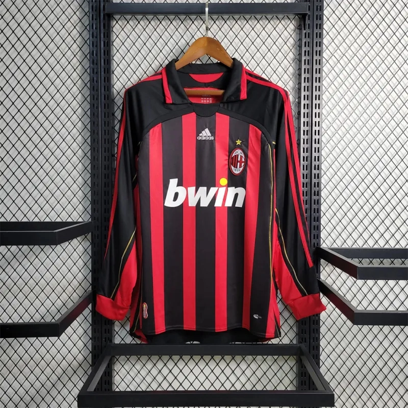 AC Milan Retro Soccer Jersey Home Long Sleeve Custom Shirt 2006/07 - Jersey
