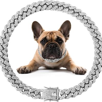 Diamond Chain Dog Collar with Secure Buckle