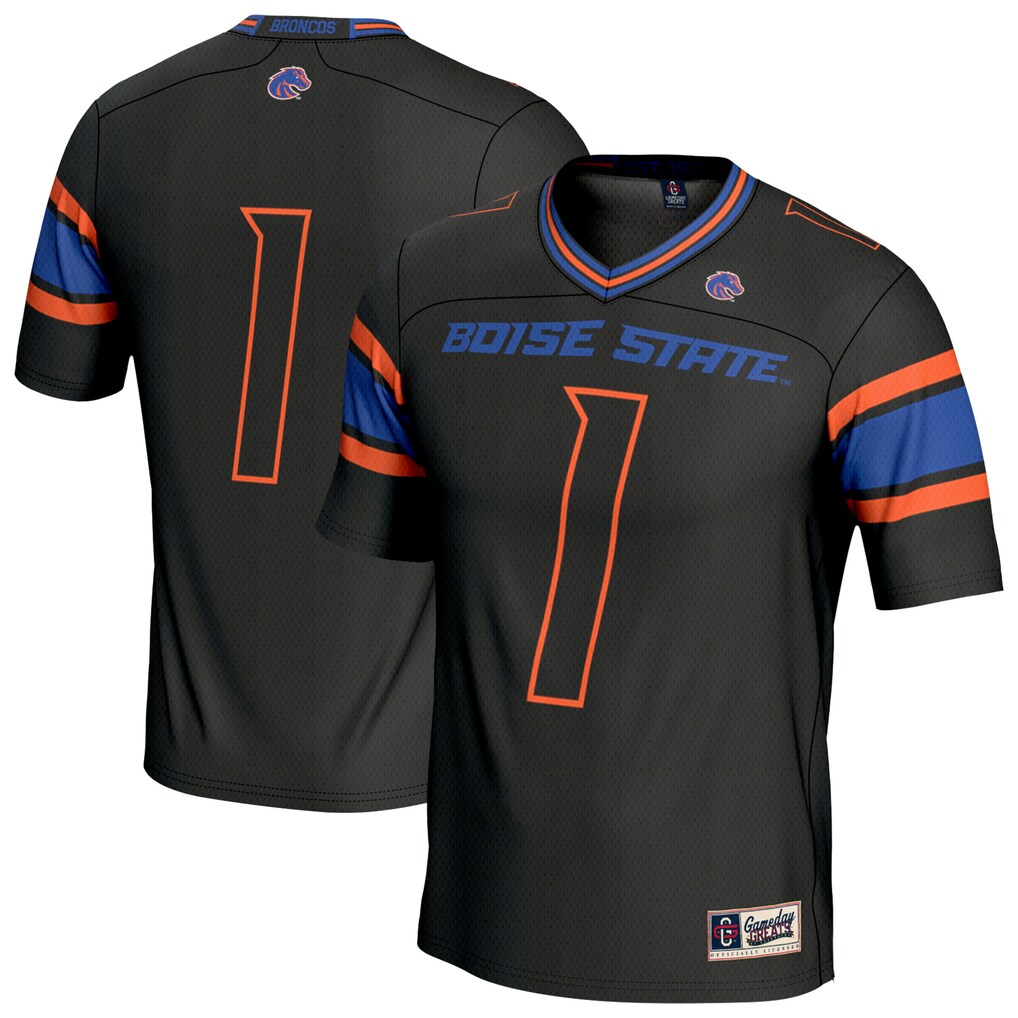 Unisex GameDay Greats Black Boise State Broncos Collegiate Football Lightweight Fashion Jersey - Jersey