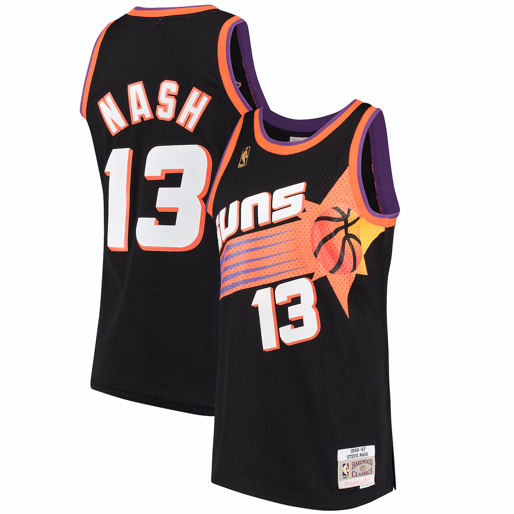 Men's Phoenix Suns Steve Nash Mitchell & Ness Black 1996/97 Hardwood Classics Swingman Jersey - Jersey