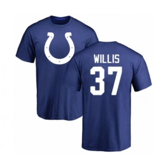 Football Indianapolis Colts #37 Khari Willis Royal Blue Name & Number Logo T-Shirt - Jersey