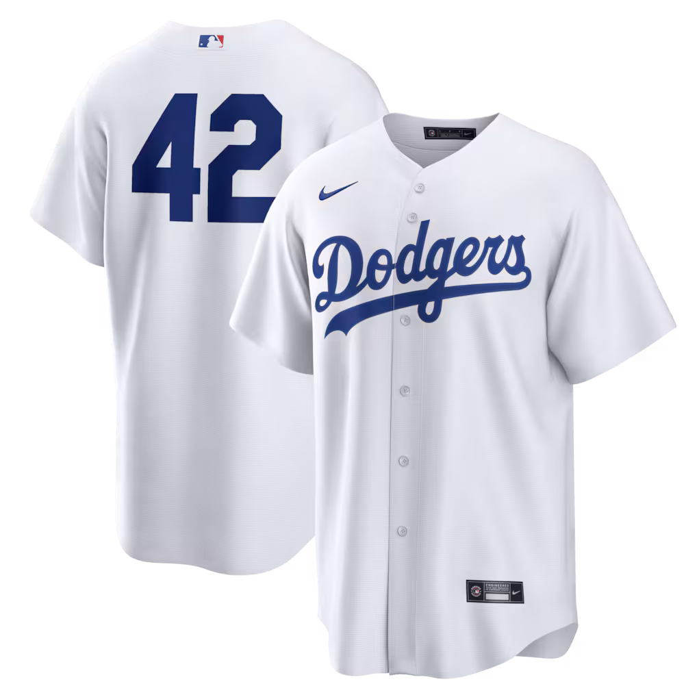 Men's Los Angeles Dodgers Nike White Home 2026 Jackie Robinson Day Replica Jersey - Jersey