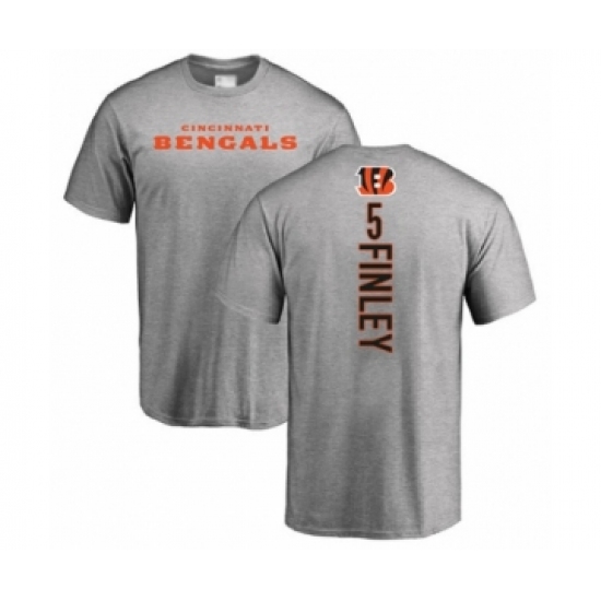 Football Cincinnati Bengals #5 Ryan Finley Ash Backer T-Shirt - Jersey